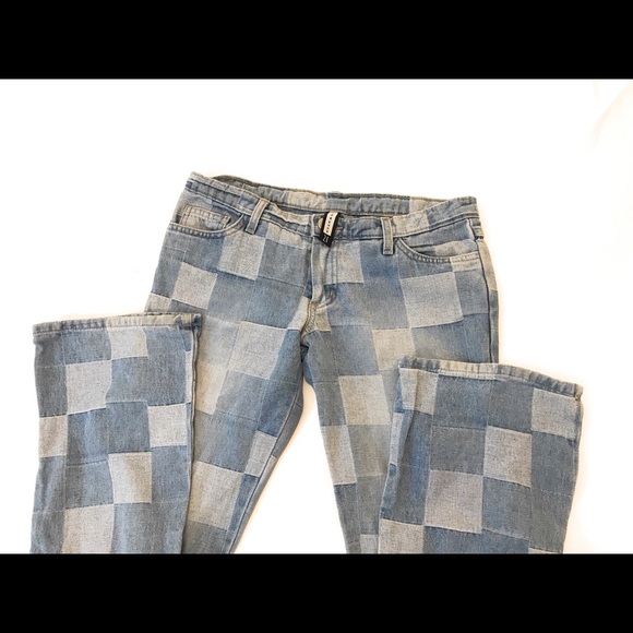 Vintage Forever 21 Low Rise Patchwork Denim Jeans Y2K - Picture 9 of 9